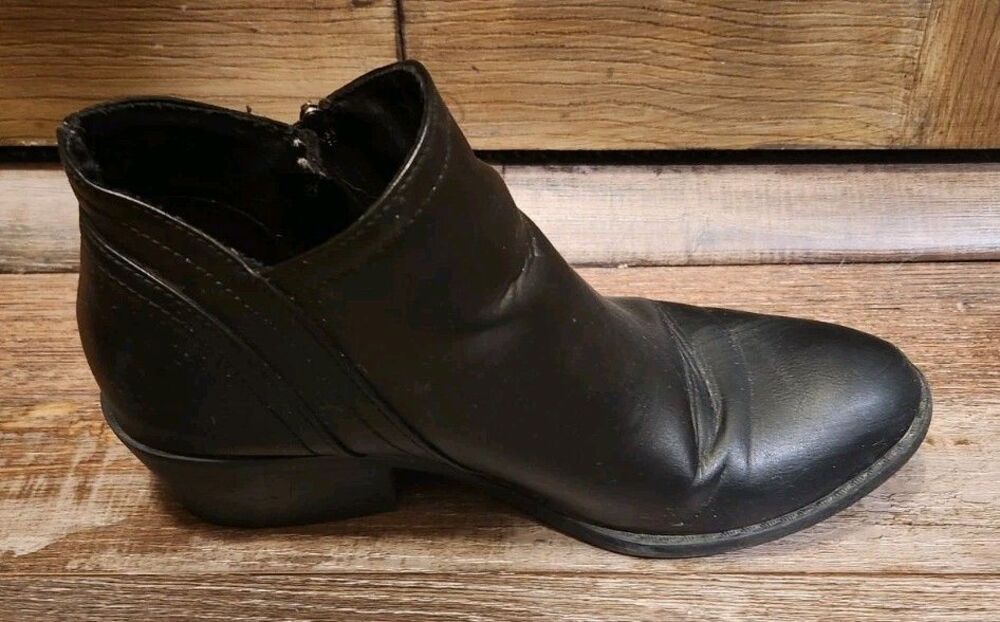 Ladies Arizona Coachella Size 7 Black Zip Up Ankle Boots Faux Leather - Picture 9 of 12